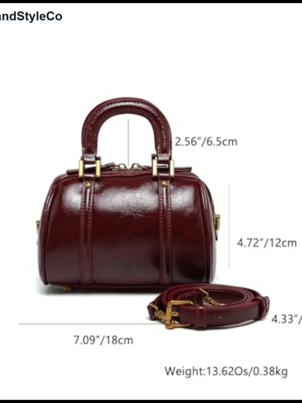 PU Leather Boston Bucket Bag Crossbody Top Handle Purse Adjustable Strap_5
